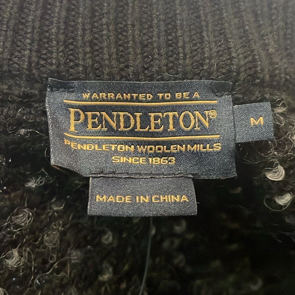 Pendleton- NWT 100% Wool Short Sleeve Open Front Long Line Cardigan Pockets- M - Picture 3 of 8